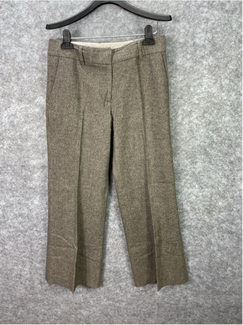 Ann Taylor Pants Womens 2 Brown Herringbone Tweed Lined Wool Straight Leg Dress